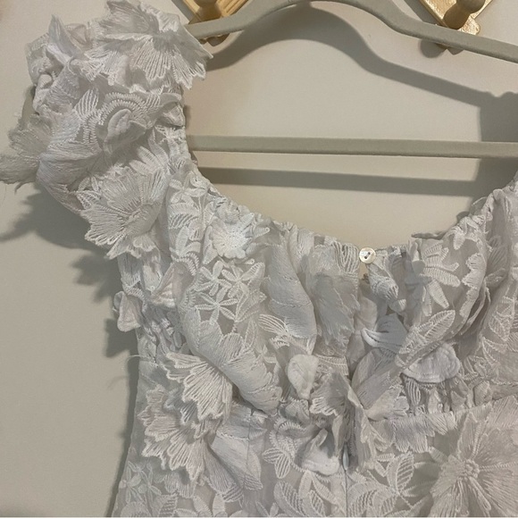 LPA White Floral Appliqué Midi Dress size Small - Picture 9 of 11